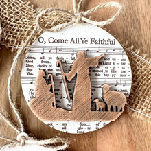 Load image into Gallery viewer, Music Sheet Nativity Ornament
