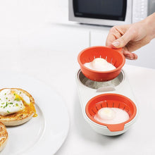 Load image into Gallery viewer, Microwave Egg Poacher Food Grade, 2-Cup Portable Egg Cooker
