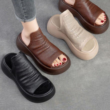 Load image into Gallery viewer, Women’s Breathable Hollowed-out Leather Sandals
