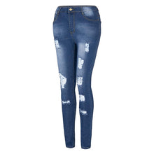 Load image into Gallery viewer, Fashionable denim tripped jeans

