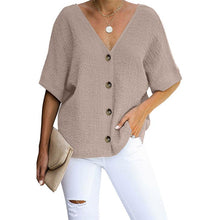 Load image into Gallery viewer, V-neck Short sleeve Loose Shirts
