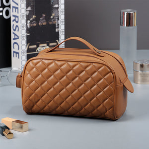 Quilted Plaid Cosmetic Bag