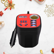 Load image into Gallery viewer, Car Mounted Cup Type Inverter Converter QC Charger
