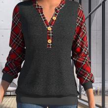 Load image into Gallery viewer, Sweater with Checkerboard Pattern and Buttons
