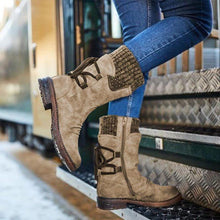 Load image into Gallery viewer, Winter Warm Back Lace Up Boots

