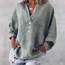 Load image into Gallery viewer, Cotton Linen Lapel Loose Shirt
