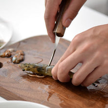 Load image into Gallery viewer, Stainless steel shrimp tool with wooden handle
