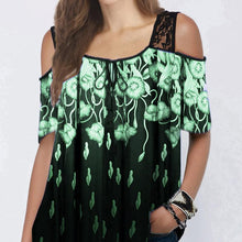 Load image into Gallery viewer, Summer Lace Printed T-shirt for Ladies
