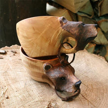 Load image into Gallery viewer, Hand Carved Wooden Mug
