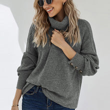 Load image into Gallery viewer, Solid Color Stand Collar Sweater
