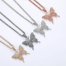 Load image into Gallery viewer, Crystal Pave Butterfly Pendant Necklace
