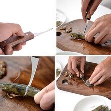 Load image into Gallery viewer, Stainless steel shrimp tool with wooden handle
