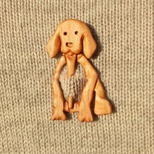 Load image into Gallery viewer, Brooch Pin with Wooden Animal Pattern
