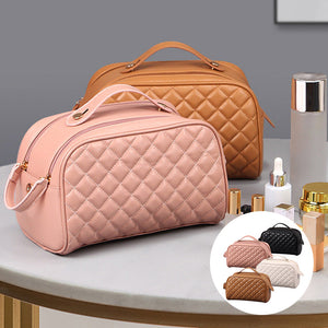 Quilted Plaid Cosmetic Bag