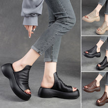 Load image into Gallery viewer, Women’s Breathable Hollowed-out Leather Sandals
