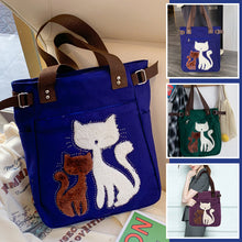 Load image into Gallery viewer, Large Capacity Cat Printing Canvas Shoulder Bag
