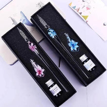 Load image into Gallery viewer, Glass Calligraphy Pen Set with Ink and Pen Rest
