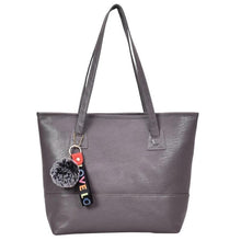 Load image into Gallery viewer, Women Leather Hairball Zipper Tote Solid Color Shoulder Bag
