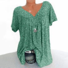 Load image into Gallery viewer, Summer V-neck Loose Short Sleeve Casual Women&#39;s T-shirt
