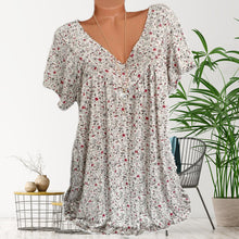 Load image into Gallery viewer, Summer V-neck Loose Short Sleeve Casual Women&#39;s T-shirt
