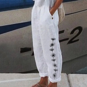 Women's Leisure Printed Pocket Casual Pants