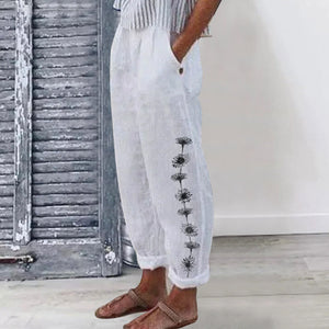 Women's Leisure Printed Pocket Casual Pants