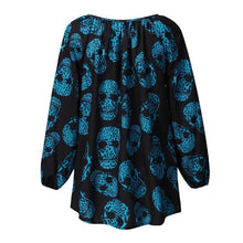 Load image into Gallery viewer, Halloween New Women&#39;s Casual Printing V-neck Long-Sleeved Shirt
