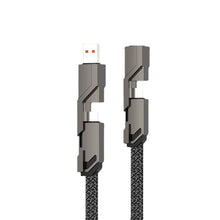 Load image into Gallery viewer, 4-in-1 Flat Braided Anti-tangle Charger Cable with Velcro

