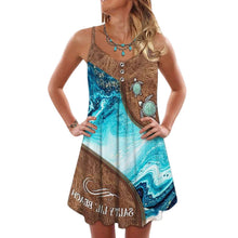 Load image into Gallery viewer, Zipper Print Spaghetti Strap Dress
