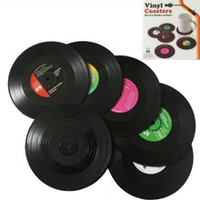 Load image into Gallery viewer, Vinyl Record Coasters with Retro Vinyl Player Holder
