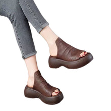 Load image into Gallery viewer, Women’s Breathable Hollowed-out Leather Sandals
