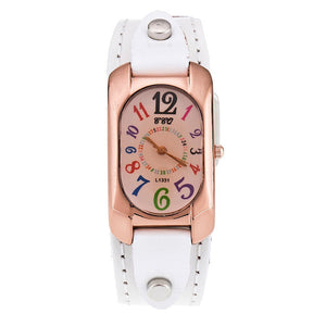 Vintage Leather Quartz Stone Women's Watch