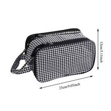 Load image into Gallery viewer, Houndstooth Large Capacity Cosmetic Bag
