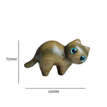 Load image into Gallery viewer, Handmade Wood Carved Cats Decoration
