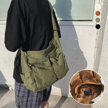 Load image into Gallery viewer, Canvas Solid Color Messenger Bag
