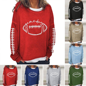 Women's Gameday Football Lover Casual Long-Sleeve T-Shirt