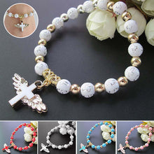 Load image into Gallery viewer, Angel Wing Cross Bracelet
