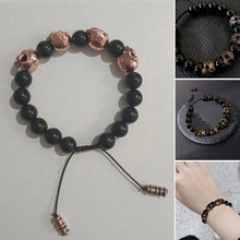 Load image into Gallery viewer, The Sterling Silver Skull Army Onyx Bead Bracelet
