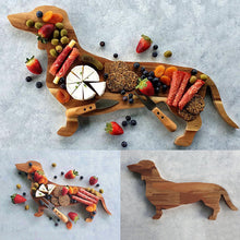 Load image into Gallery viewer, Wooden Dachshund Dog Dinner Plate
