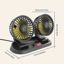 Load image into Gallery viewer, Dual Head Car Auto Cooling Air Circulator Fan
