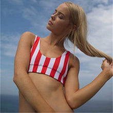 Load image into Gallery viewer, Reversible Stripe Bikini Set Swimsuit
