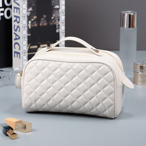 Quilted Plaid Cosmetic Bag