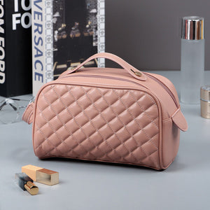 Quilted Plaid Cosmetic Bag