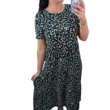 Load image into Gallery viewer, Leopard Print Tiered Midi Dress
